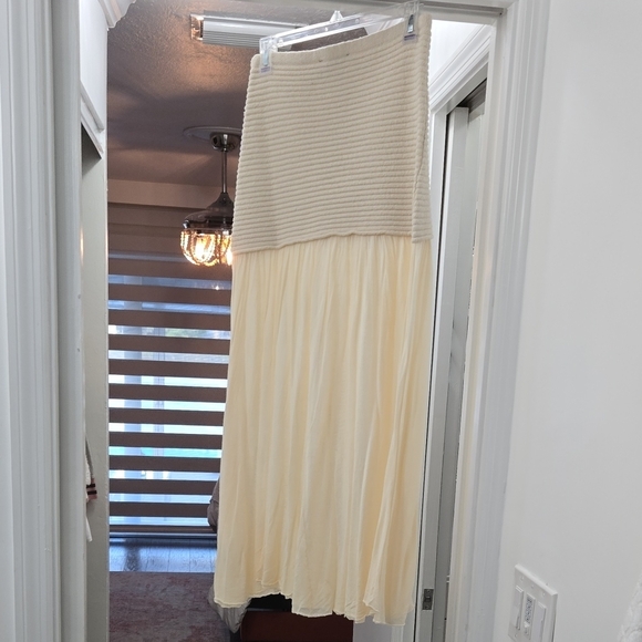 Zara Cream Knit and Chiffon Maxi Skirt - Picture 4 of 4